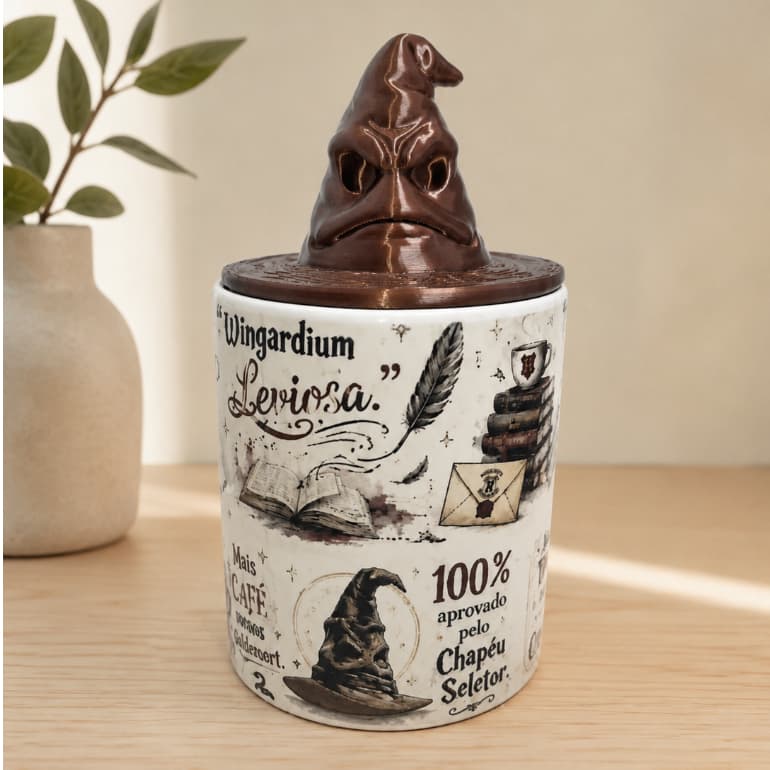 Caneca Harry Potter Chapéu Seletor Presente Geek Frases Icônicas