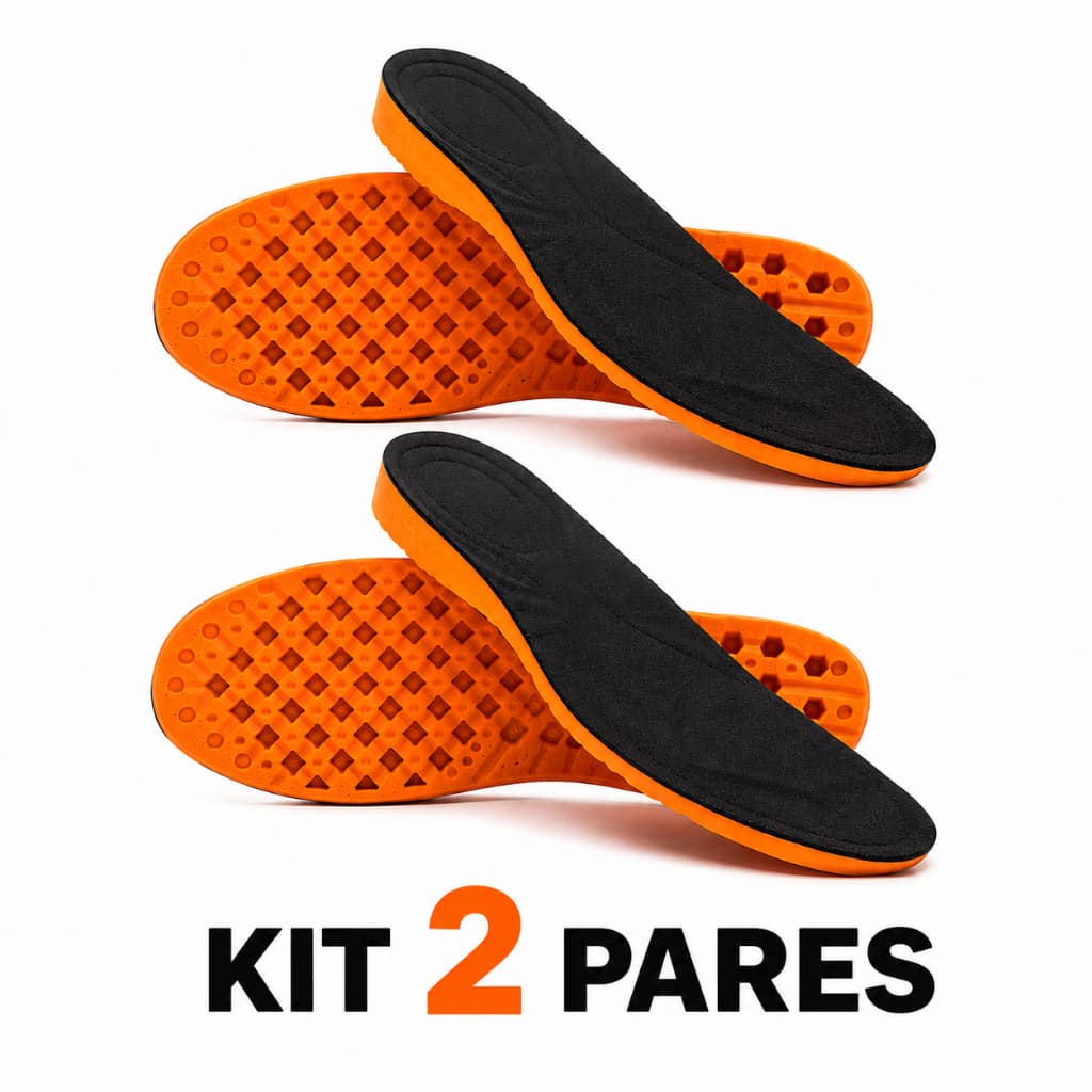 Palmilha Gel PU Kit 2 Pares Ortopédica Anatômica Anti Impacto Para Botina Bota Segurança Trabalho Amortecimento Unissex