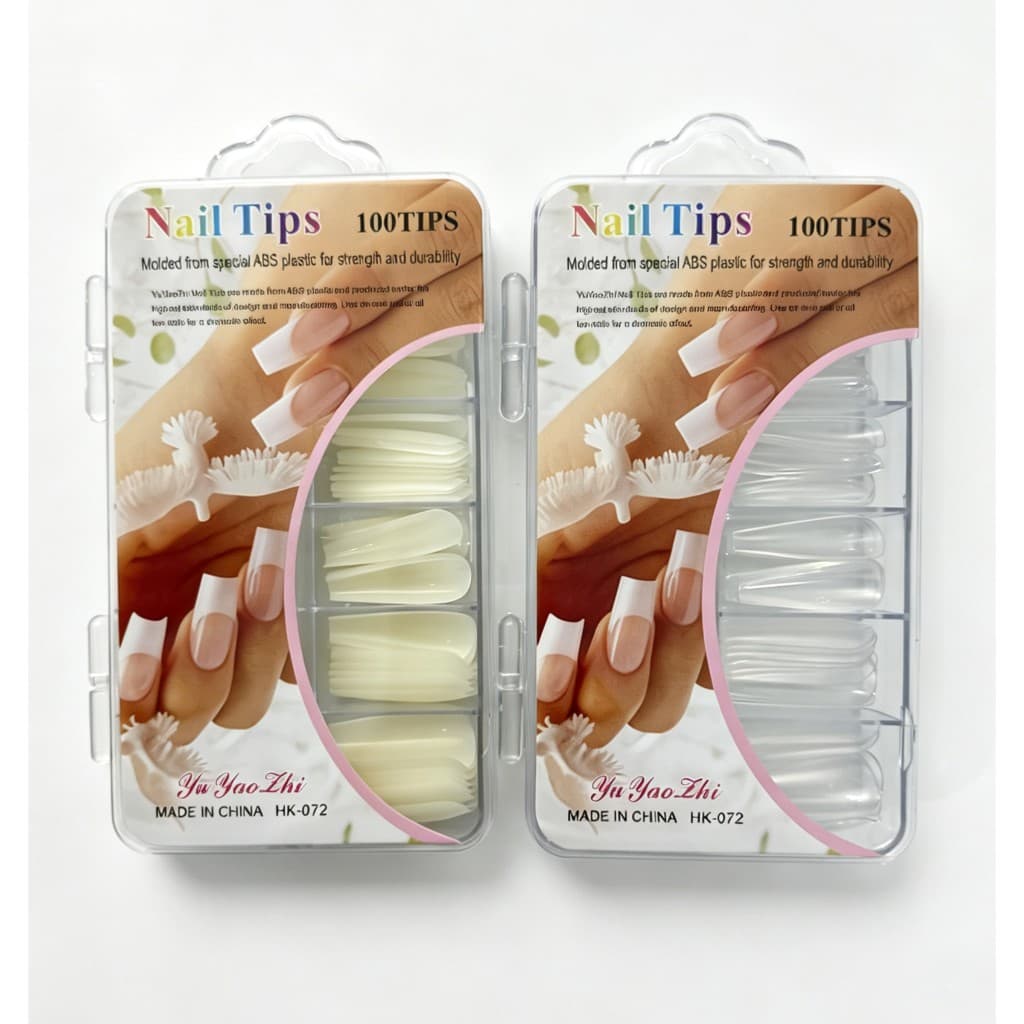 UNHA POSTIÇA BAILARINA, STILETTO OU QUADRADA Kit com 100 unidades de postiça/tip Transparente ou leitosa D&Z DeZ
