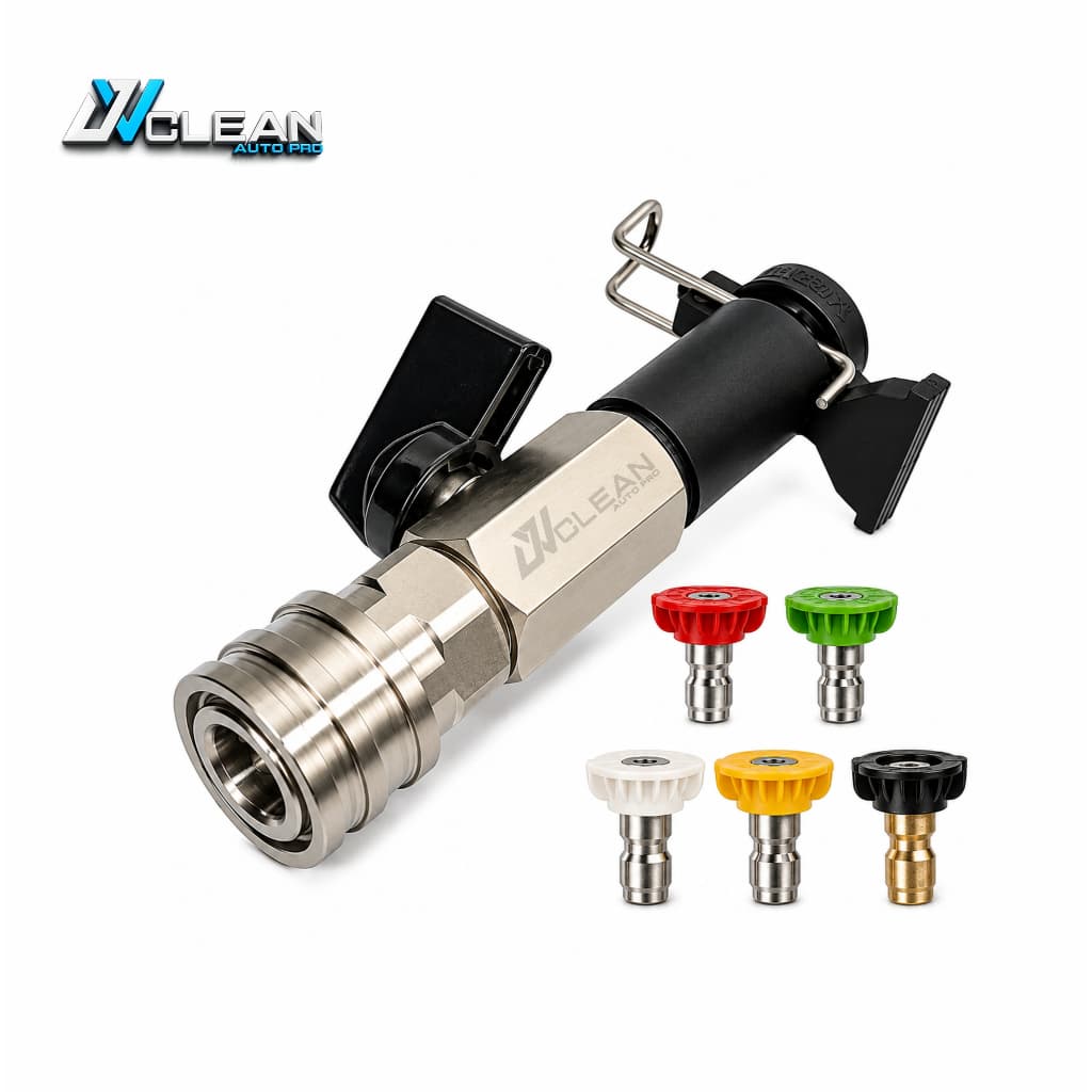 Kit de válvula engate rápido ''1/4 em inox para lavadora de alta pressão com 5 bicos de pulverização