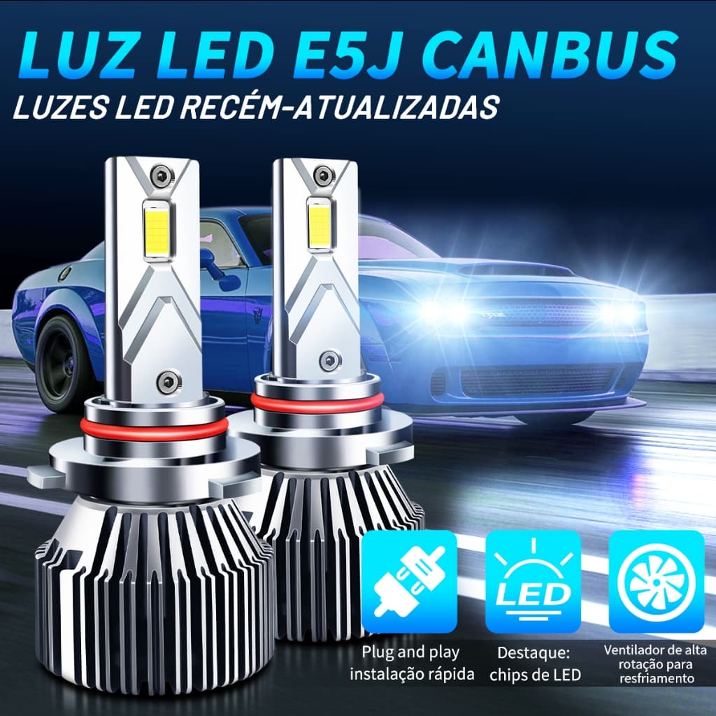 ROVIK Com CANBUS Integrado Lâmpada LED para Farol Automotivo 240W/par 12V Chip 3570 6500K Branca 300% Mais Brilho (E5J)