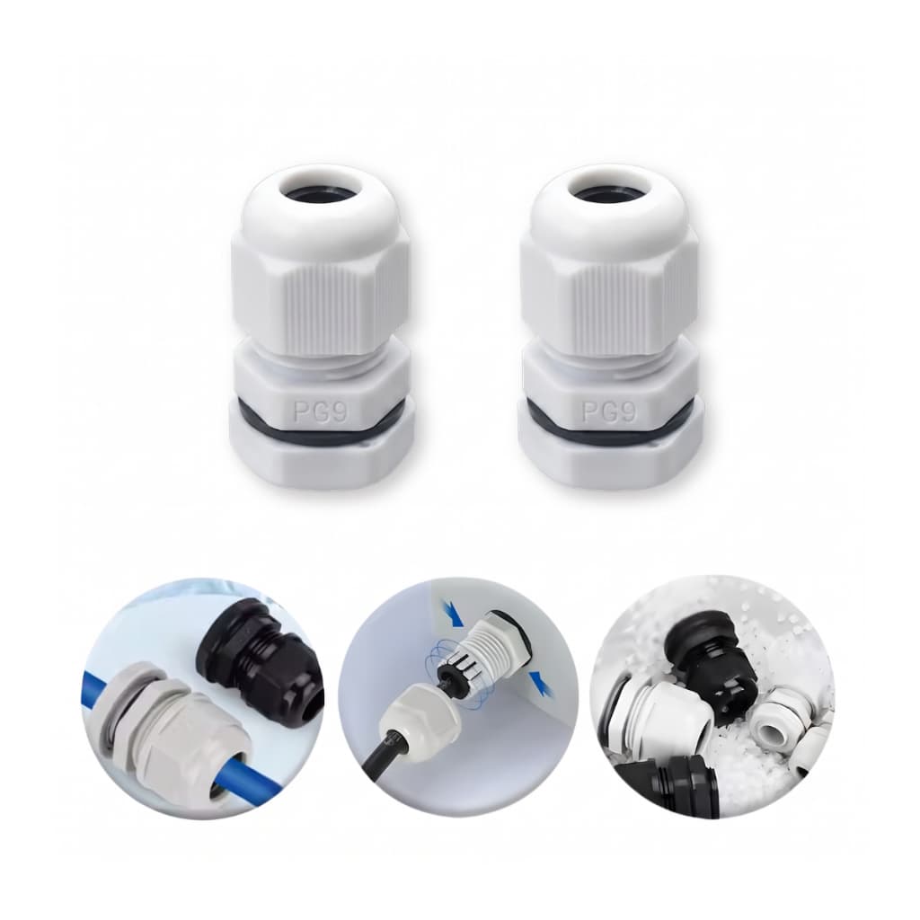2 Prensa Cabos Pg9 M16 Nylon Vedação Ip67 Caixas Painéis