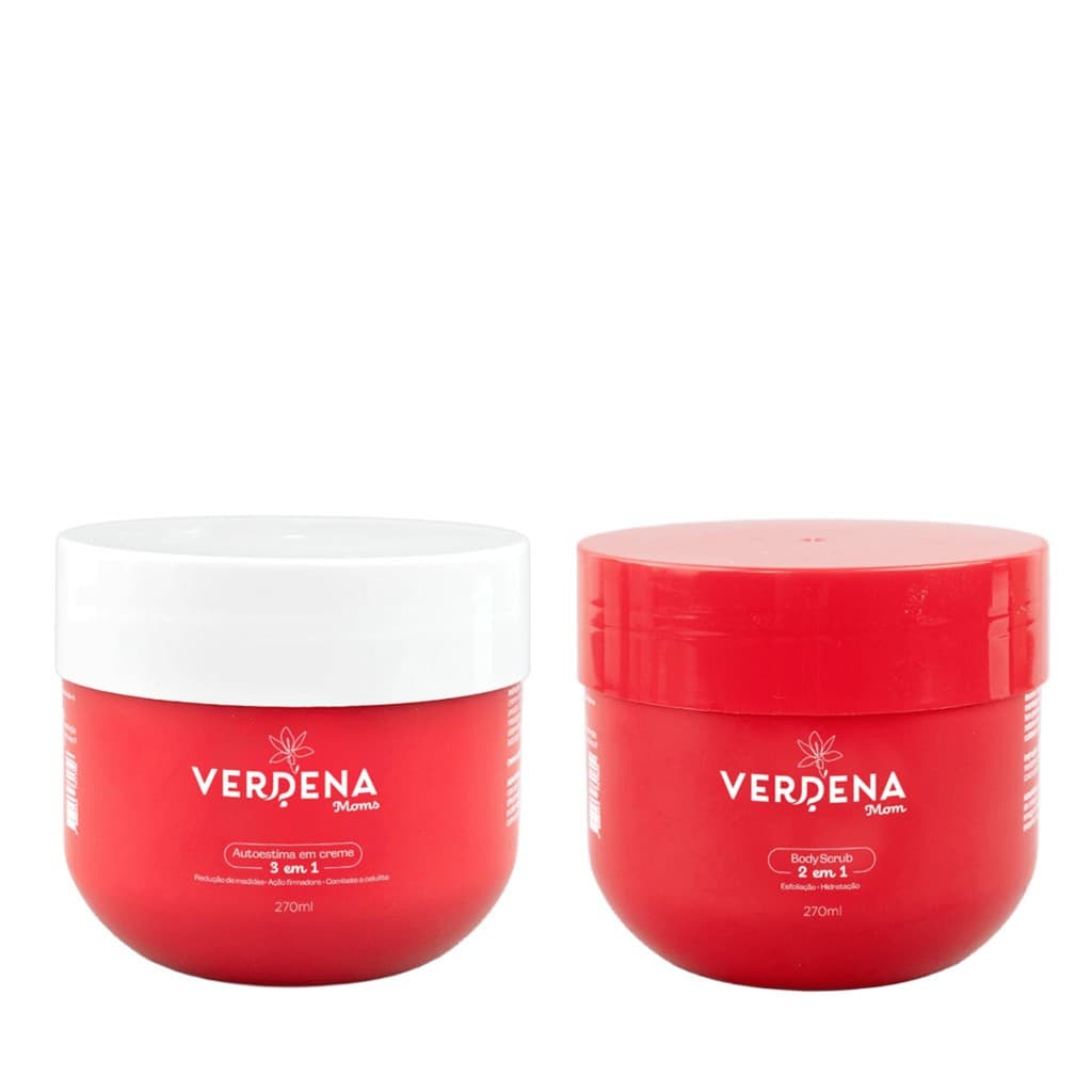 Kit Autoestima Creme para Celulite + Esfoliante Corporal Body Scrub Verdena Cuidados com a Pele