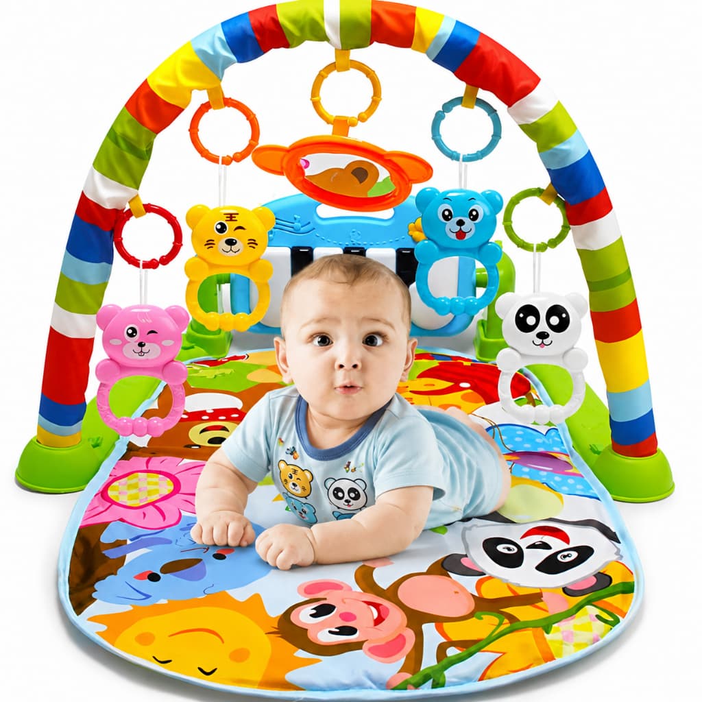 Tapete Atividades Bebê Ginásio Piano Musical Térmico Dobrável Arco Tatame Menino Menina Educativo