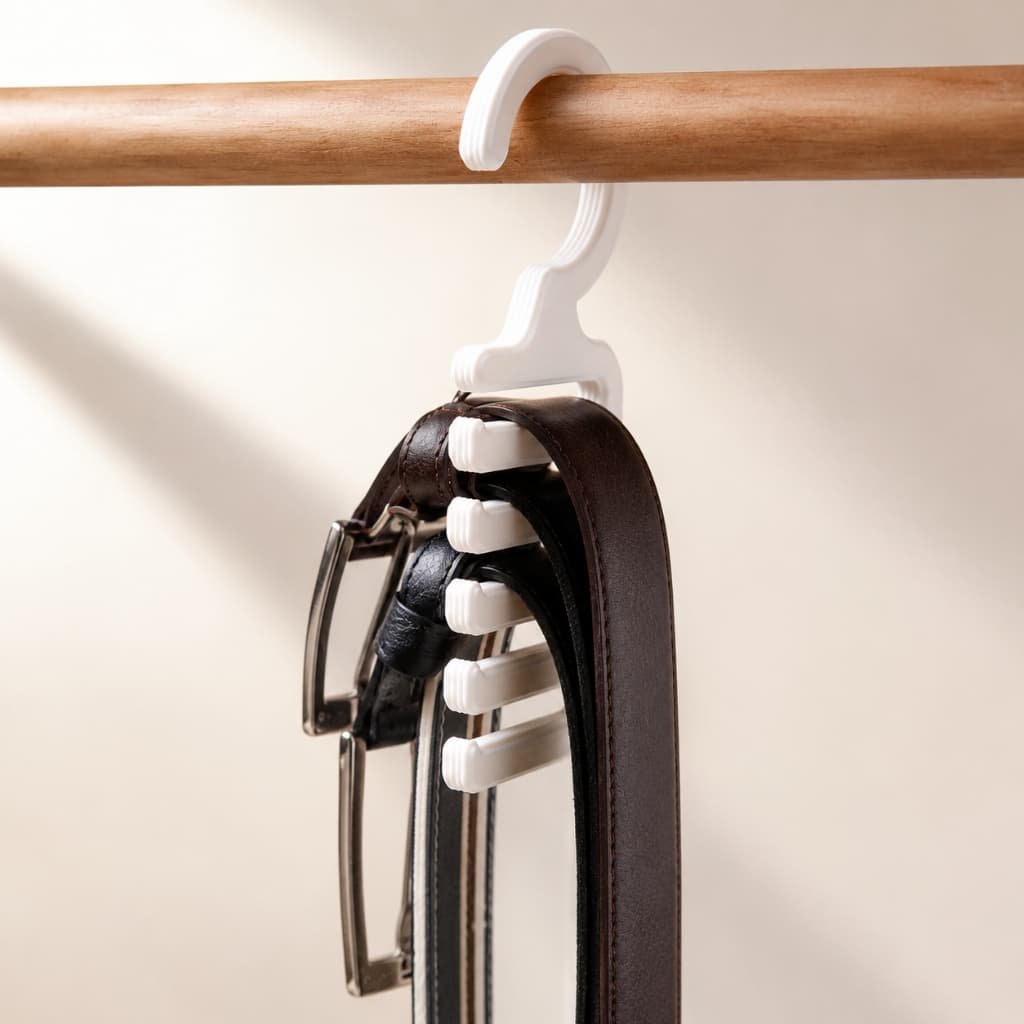 Gancho para Cintos | Organizador de Cintos para Guarda-Roupa – Gancho Cabideiro Compacto e Resistente