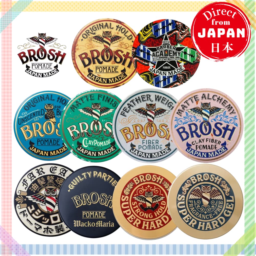 BROSH POMADE Pomada Masculina Japonesa Cabelo Fixação Forte Hair Styling