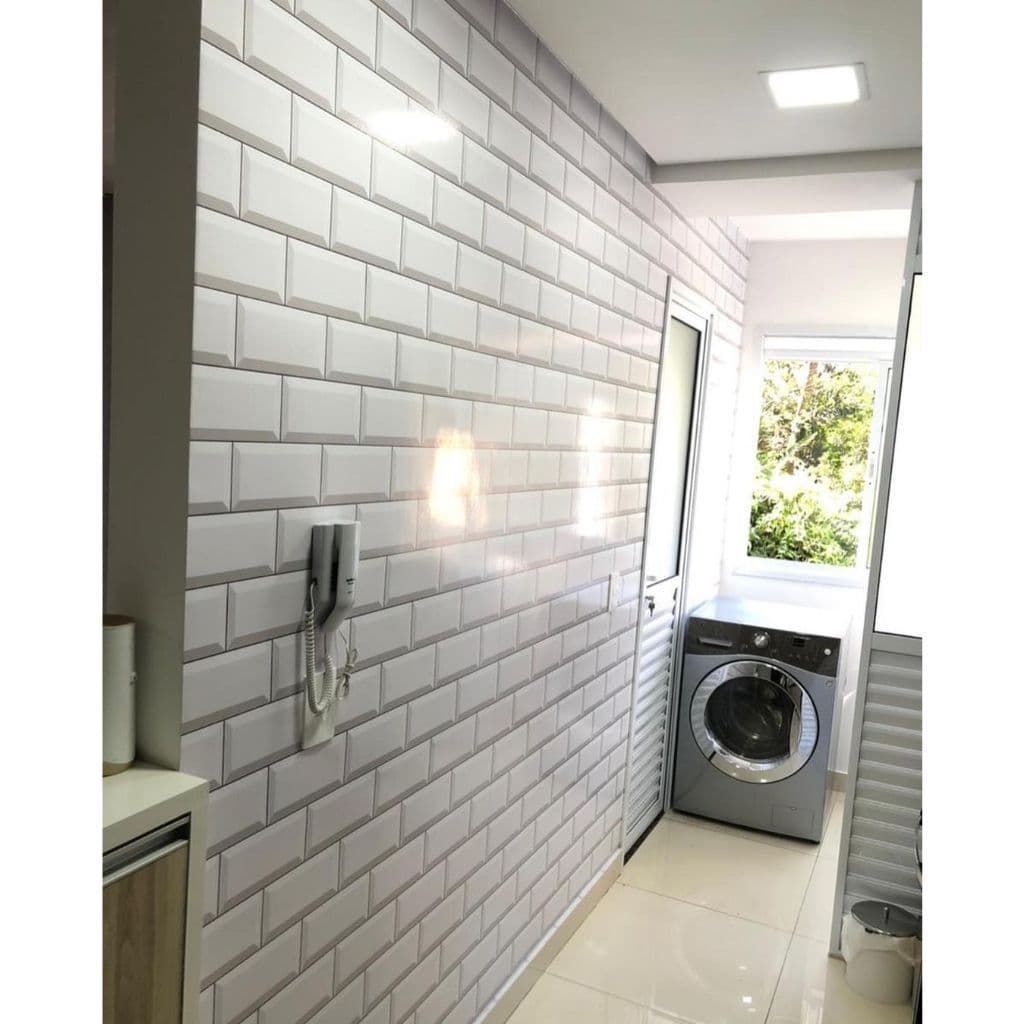 10 Metros Papel de Parede Adesivo Tijolinho Branco Subway Tiles Estados Unidos Clean
