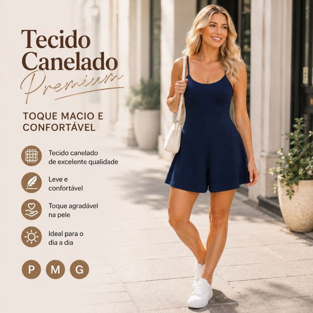 Macaquito Feminino Alça Fina Godê Canelado Casual Leve Confortável Moda Feminina Verão