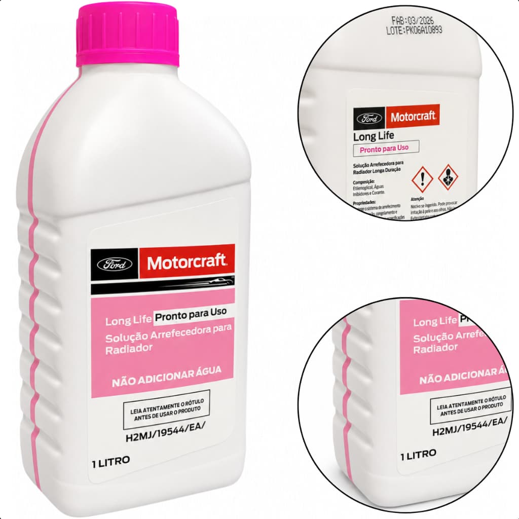 Aditivo Radiador Pronto Uso Rosa 1L Original Ford Motorcraft