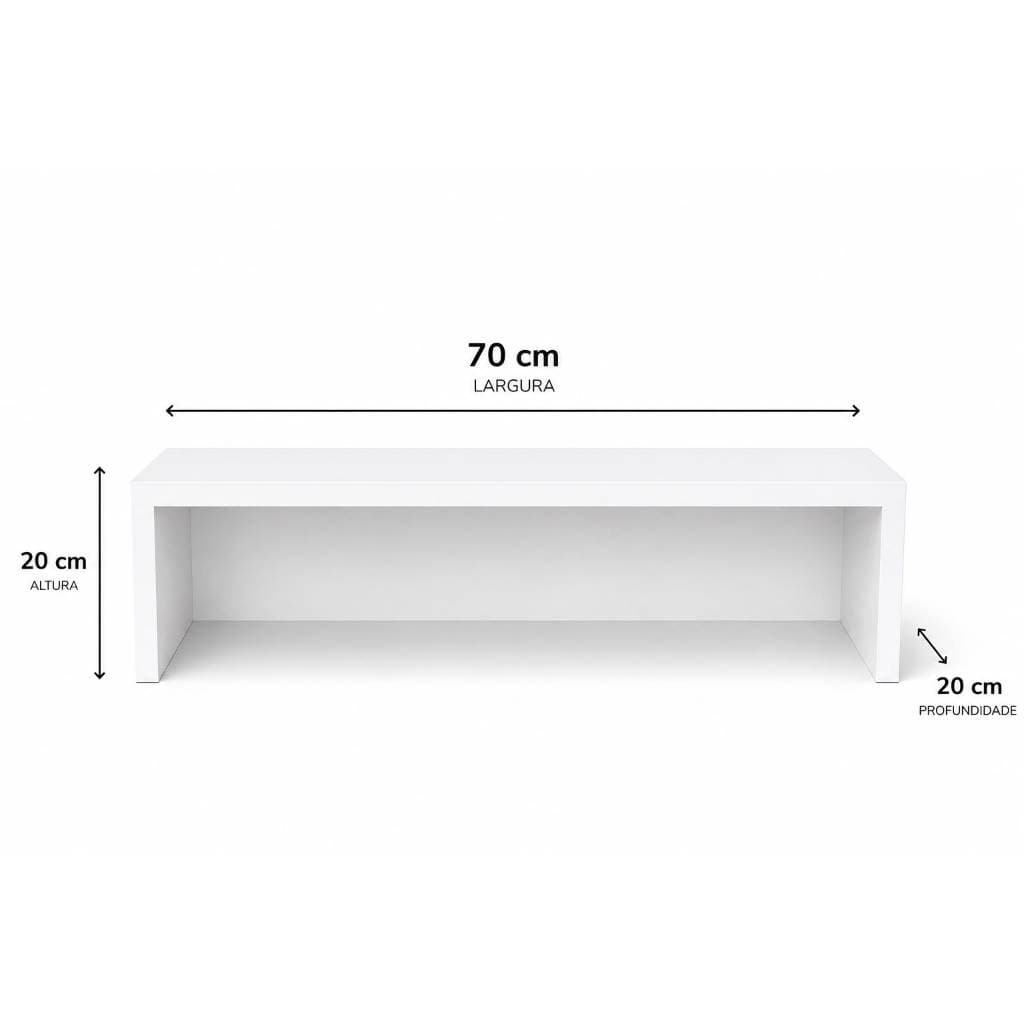 Prateleira Organizadora para Armários – MDF Branco 70x20x20cm