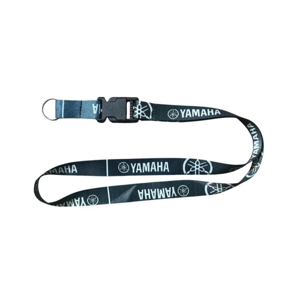 Cordão de Pescoço com Engate Saque Rápido YAMAHA Preto para Chave de Moto Chaveiro Crachá e Eventos