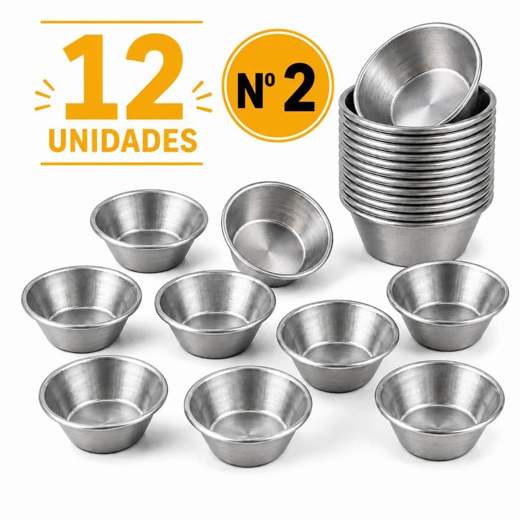 Kit Forminha Empada Nº2 em Aço Inox Ideal Para Empadinha e Salgados