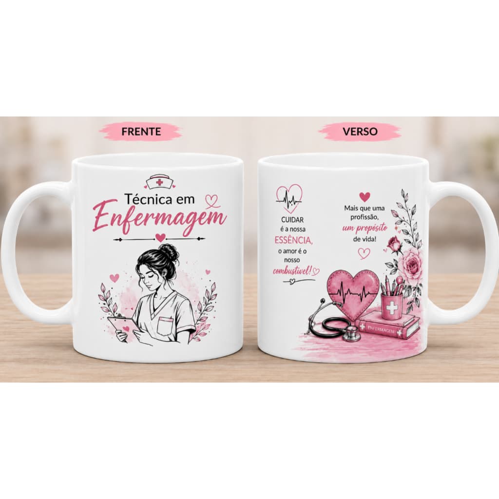 caneca técnica em enfermagem, caneca enfermagem, presente técnica enfermagem, presente enfermeira, caneca profissão, can