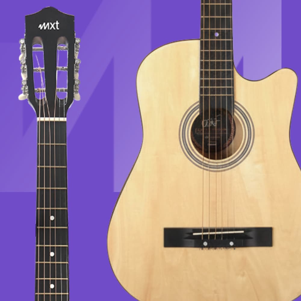 Violão Acústico MXT MX-38ANC 38" Cutway 6 Cordas de Aço 18 Trastes Tensor Ajustável Madeira