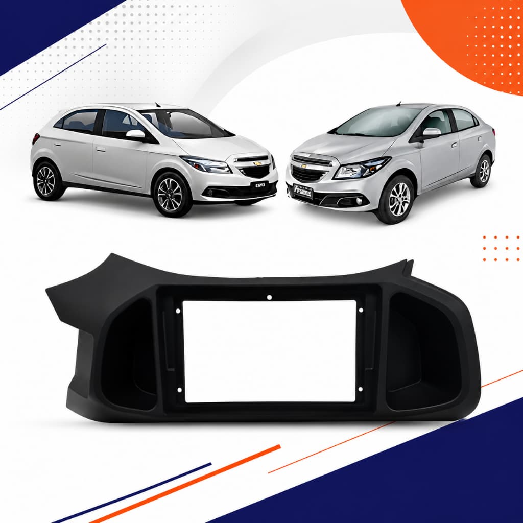 Moldura Chevrolet Onix/Joy/Prisma G2 12/19 9 Polegadas Preto