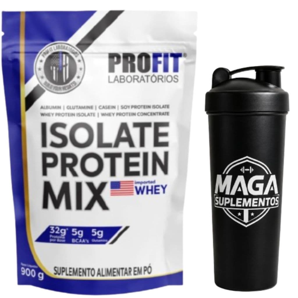 Isolate Protein Mix Whey Protein 900g Profit Labs+ Coqueteleira shaker 600ml