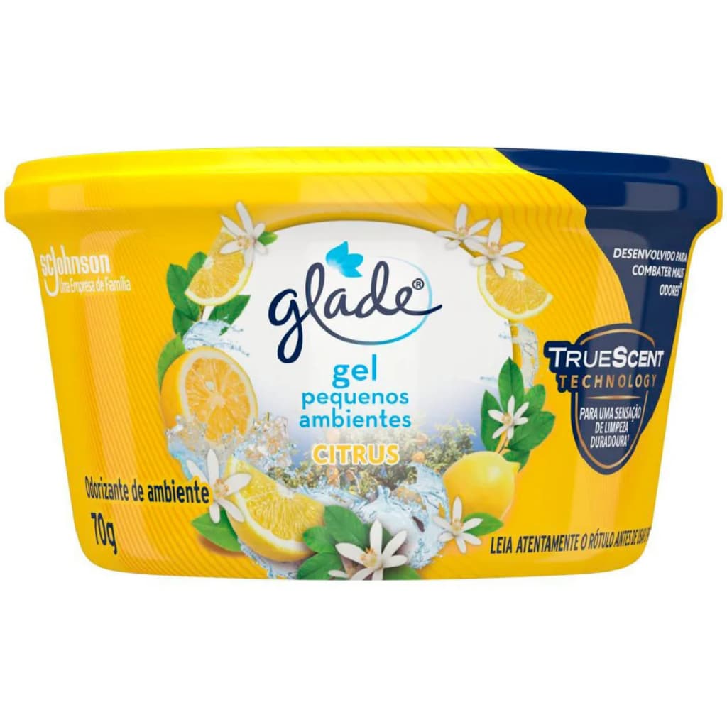 Glade Odorizador de Ambiente em Gel Citrus 70g Para Pequenos Ambientes