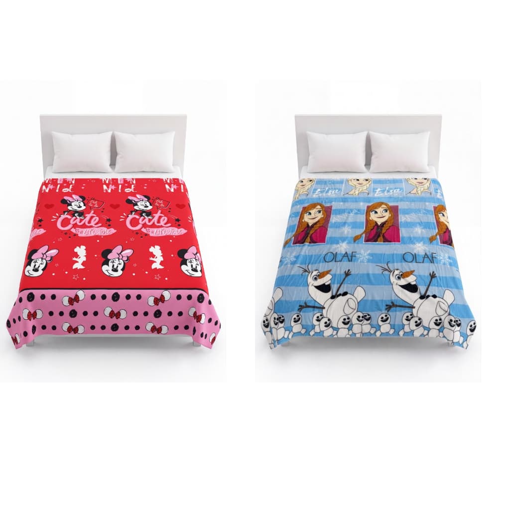 Manta Cobertor Solteiro Infantil 1,50m x 2,00m Disney Minnie Frozen 240g/m2