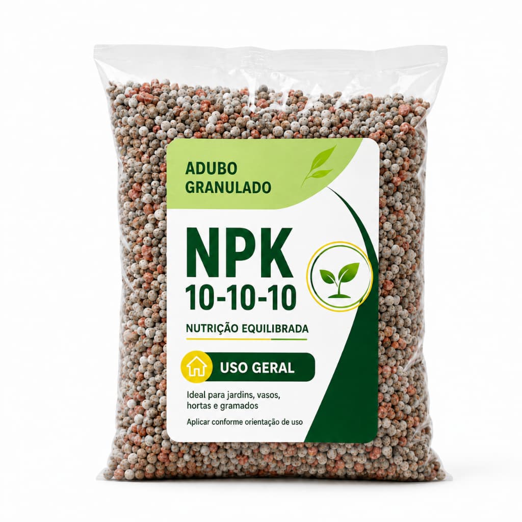 Adubo Fertilizante NPK 10-10-10 Completo para Plantas, Hortas, Tomate, Rosas, Frutíferas, Gramados, Geral