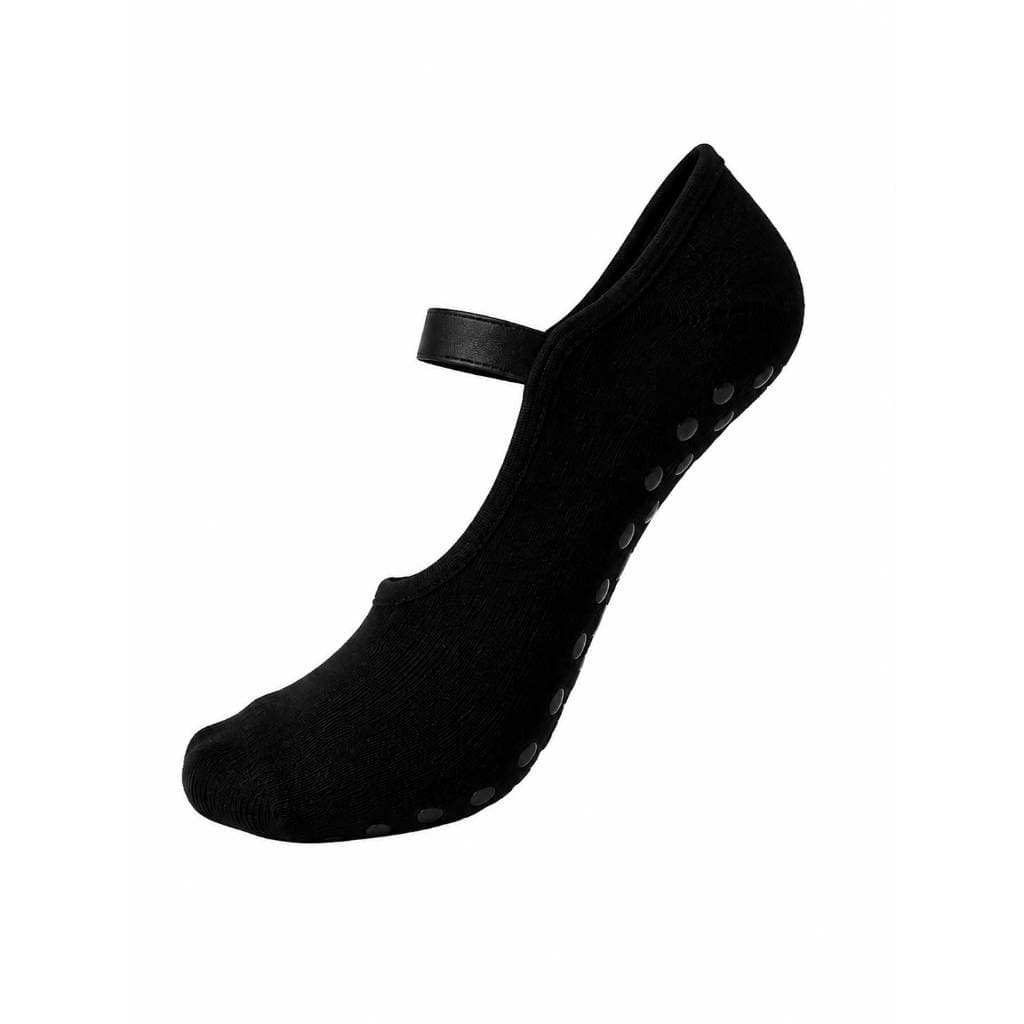1 / 2 / 3 Pares Meias Sapatilha Feminina Antiderrapante Preta para Pilates / Yoga | 35–38