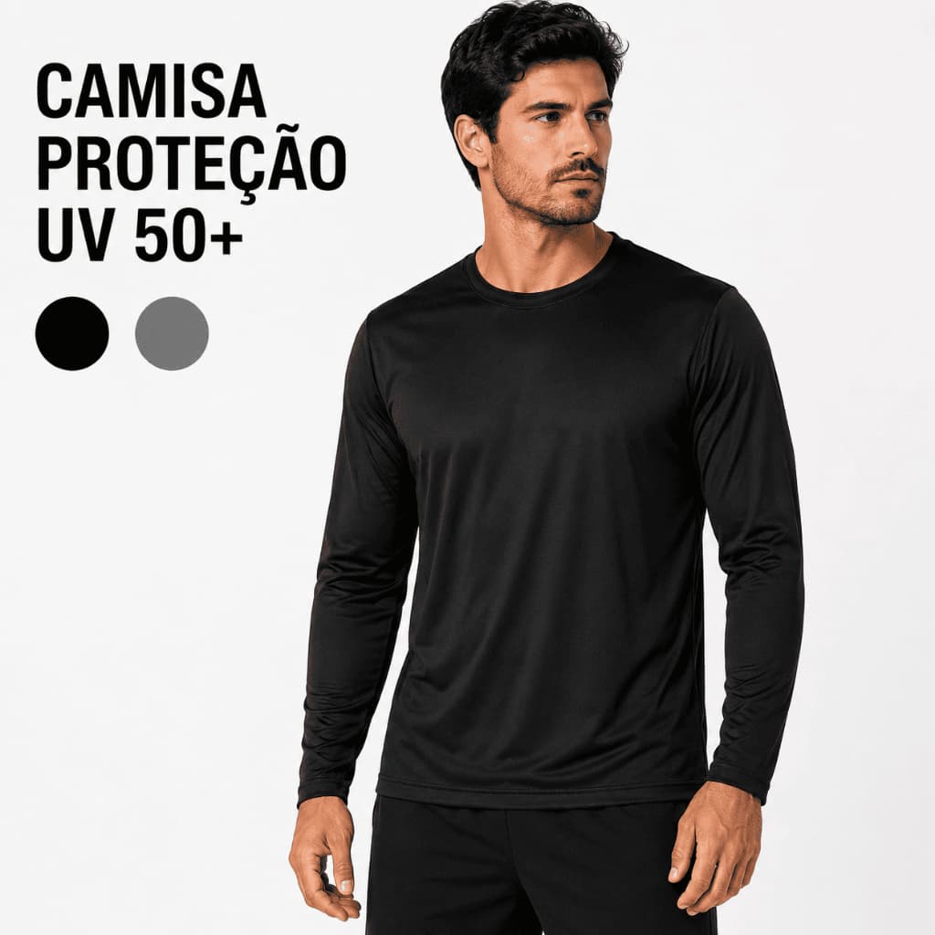 CAMISETA UV+50 PROTEÇÃO DE VERDADE GARANTIDA PARA USO CASUAL TREINO TRABALHO PESCA COM ACABAMENTO PREMIUM UV+50