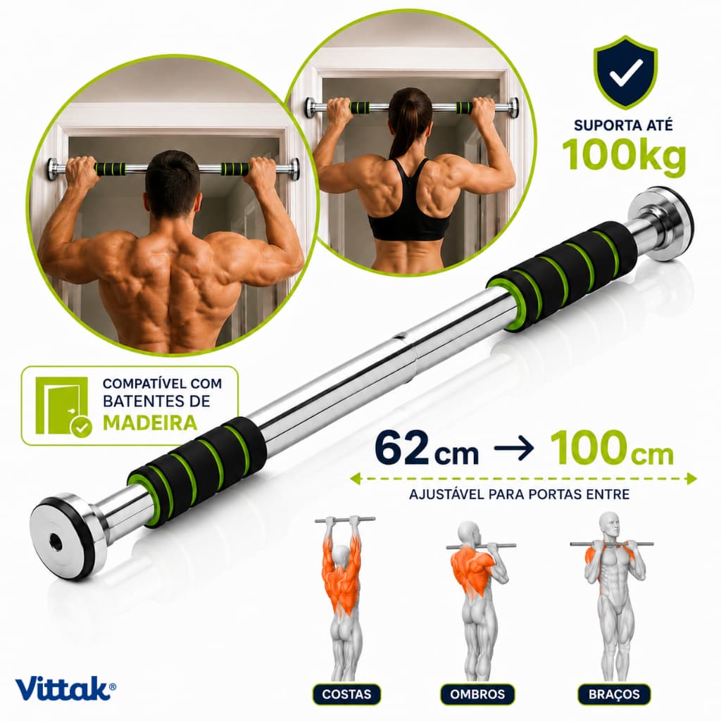 Barra Fixa Porta Exercicios Treino Apoio Flexão Regulável Musculação Calistenia Fitness