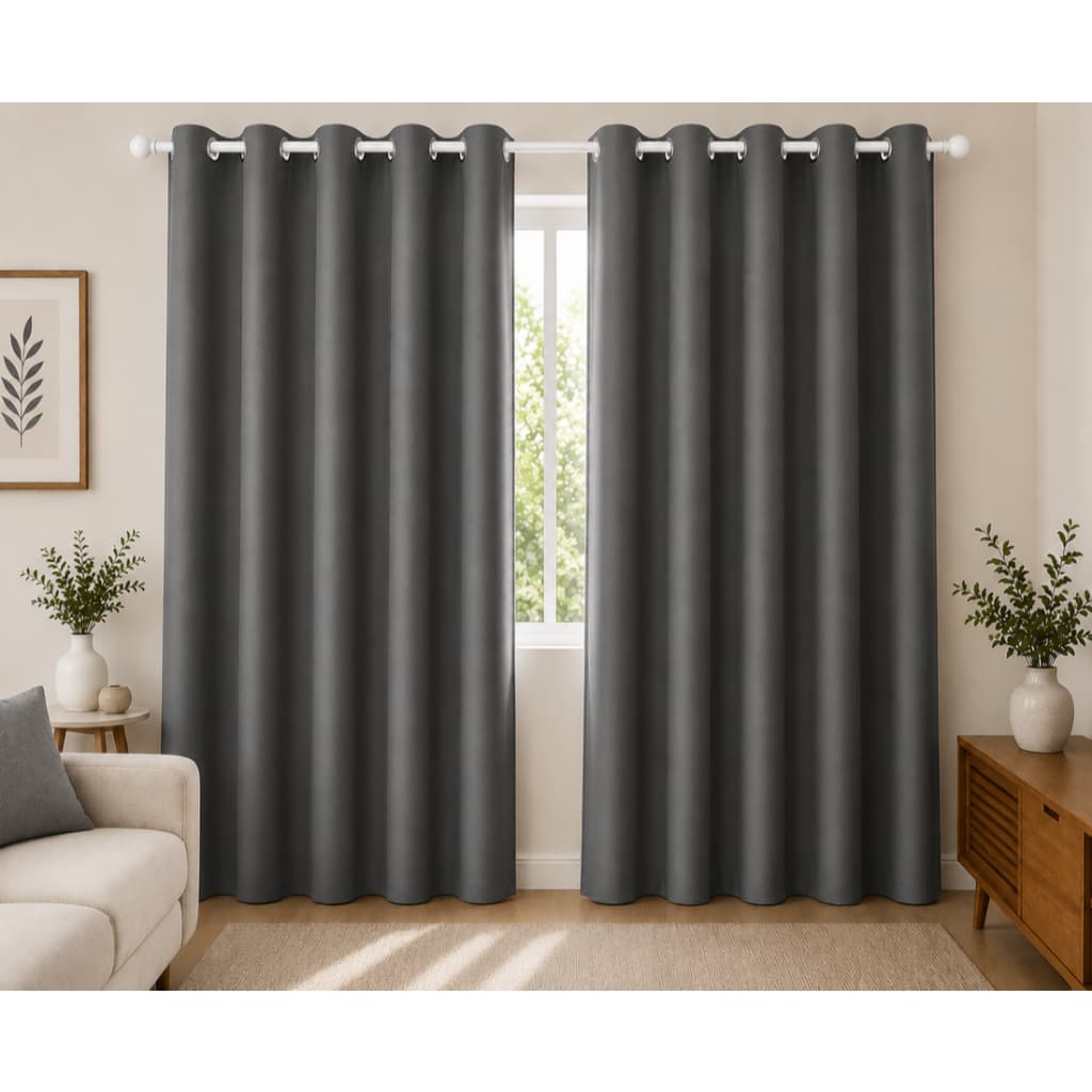Cortina Oxford Chumbo 3 Metros para Sala e Quarto com Ilhós para Varão Vários Tamanhos
