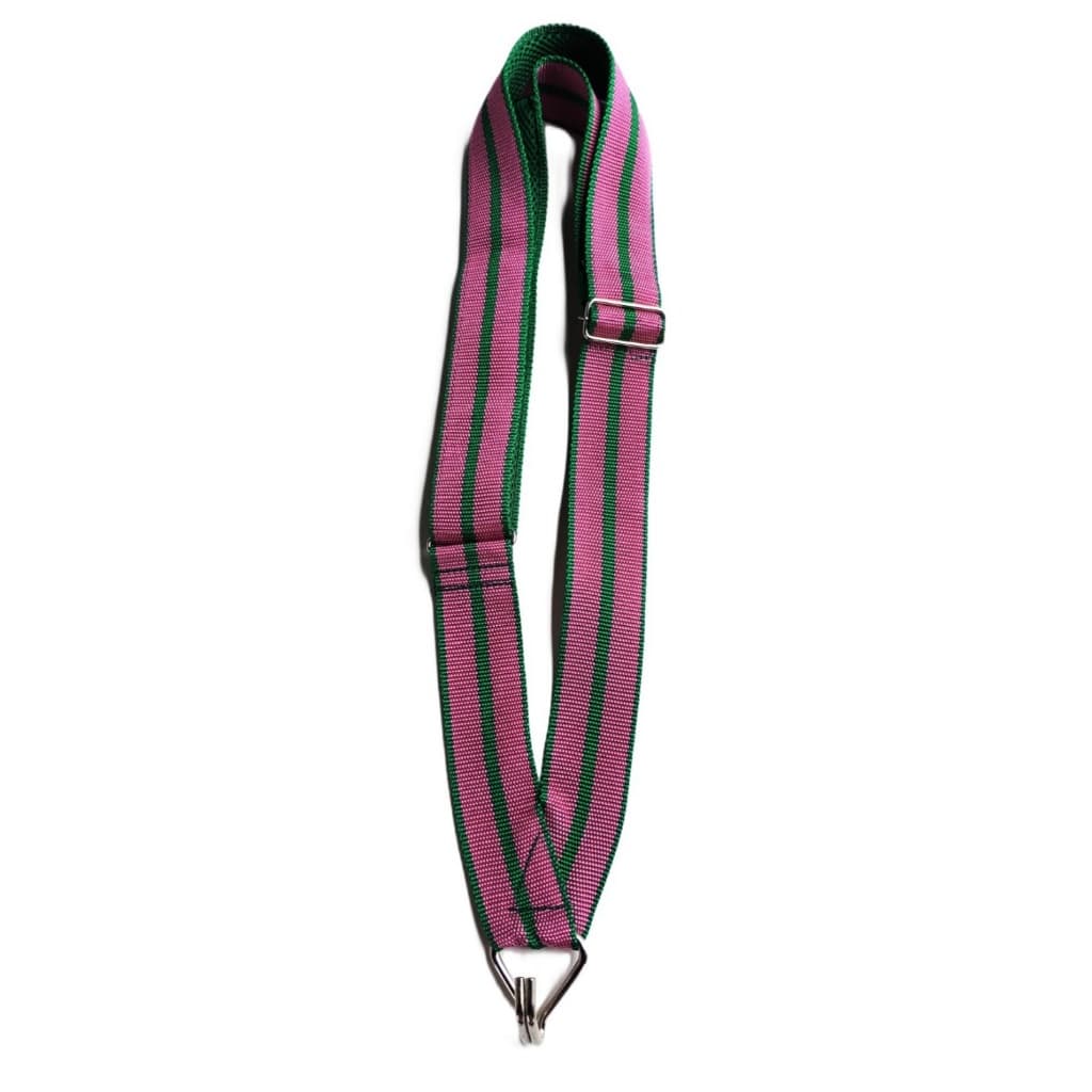 Talabarte 1 Gancho Profissional Para Percussão Surdo Timbal Ajustável - VERDE E ROSA