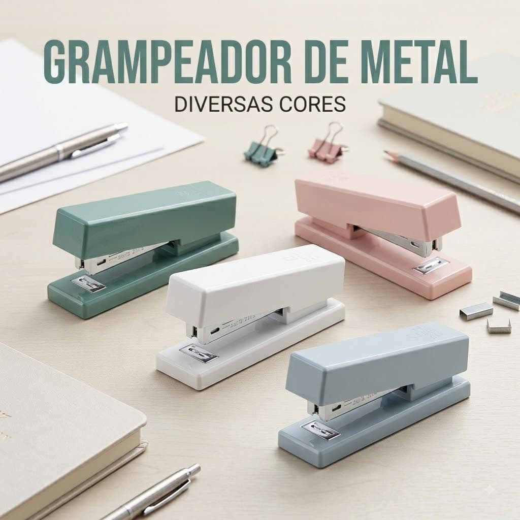 Grampeador Metal Escolar Para Grampo 26/6