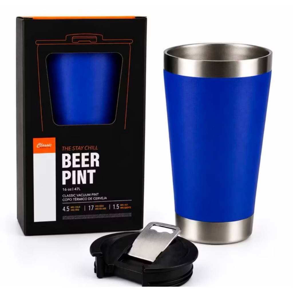Copo Térmico 473ml de inox Com Tampa e Abridor ideal para Cerveja, Suco, Café e muito Mais.