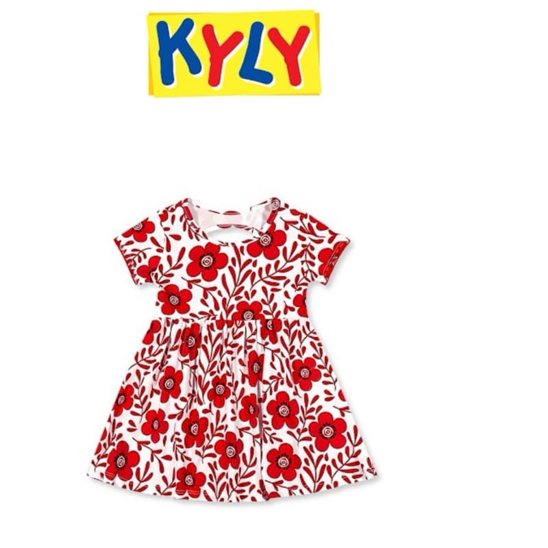 Vestido florido vermelho kyly - Infantil/Juvenil para as meninas - Super Confortável e Fresquinho