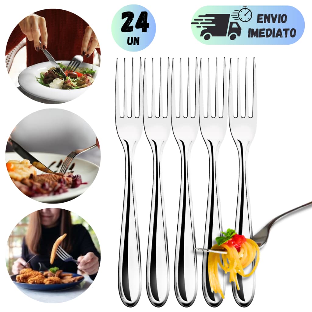 JOGO DE GARFOS AÇO INOXIDÁVEL TALHERES DE MESA PARA COZINHA ALMOÇO E JANTAR RESTAURANTE PROFISSIONAL