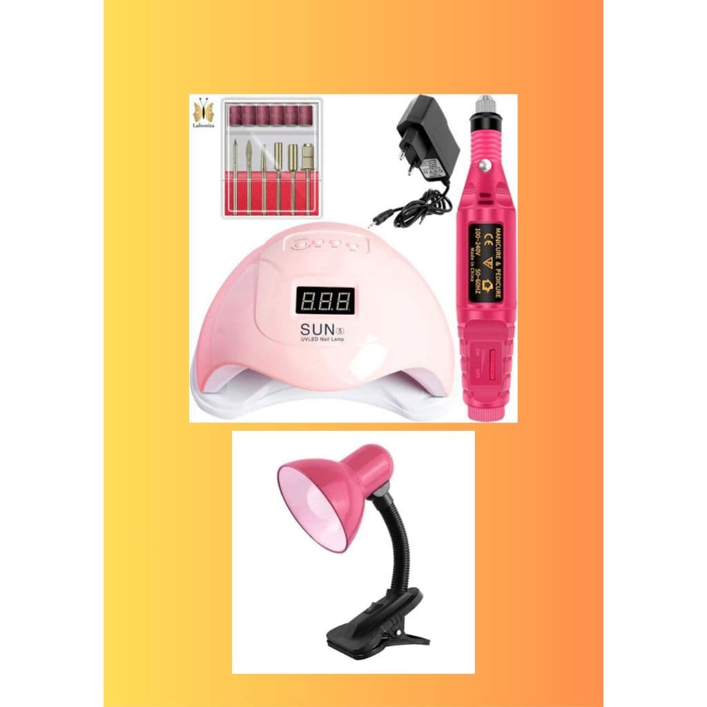 CABINE SECAGEM GEL LED/UV SUN5 + LIXADEIRA + BROCAS + LUMINARIA COLORIDA