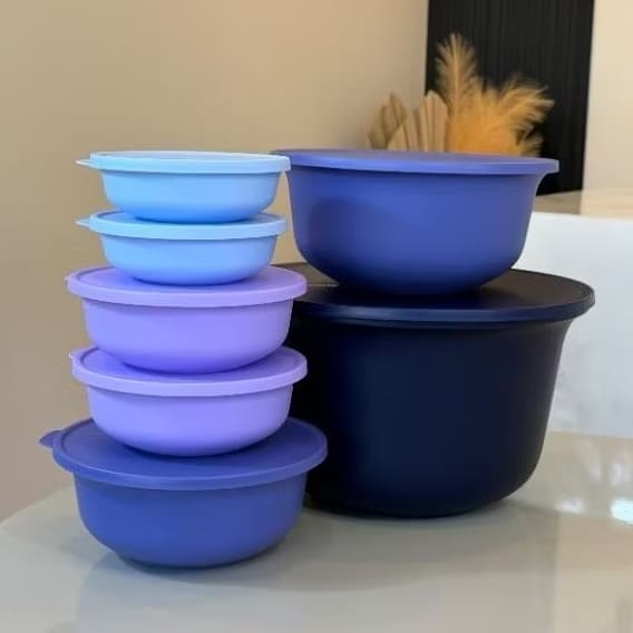Tupperware Kit de tigelas Aloha com 7 pecas  12L, 4L , 2L, 2x1L, 2x 450ml