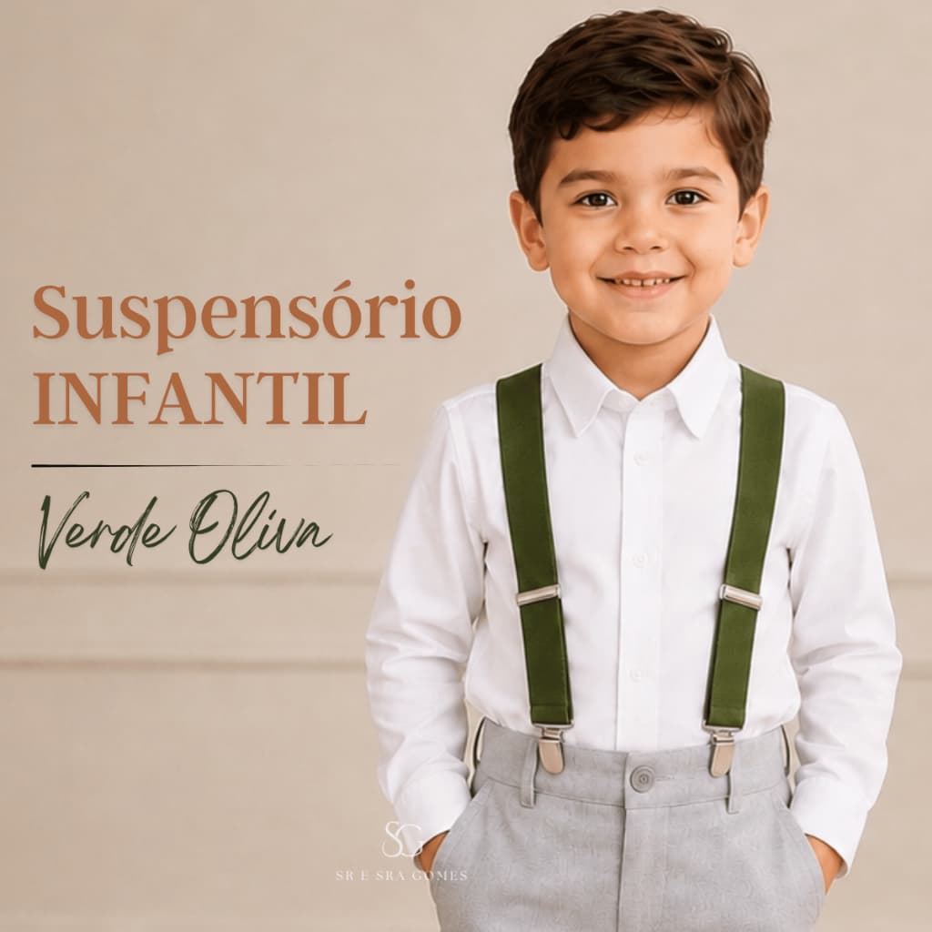 Suspensório Verde Oliva Infantil