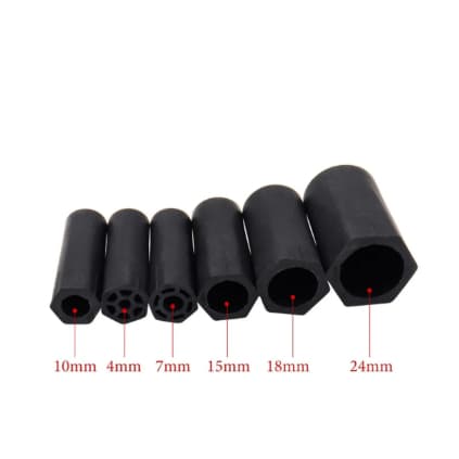 Kit 6 Ponteiras Buchas Plásticas Cilíndricas Espaçadores Adaptadores Φ5 Φ7 Φ10 Φ15 Φ18 Φ24mm