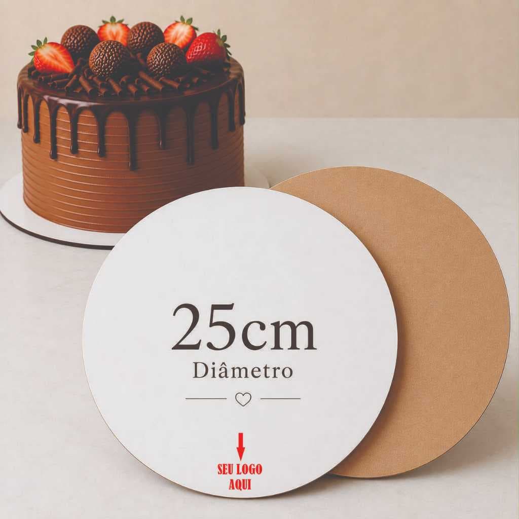 Kits Cake Board 25cm COM LOGO Tabuleiro Bolo Em Mdf 3mm 50 ou 100 unidades Personalizado