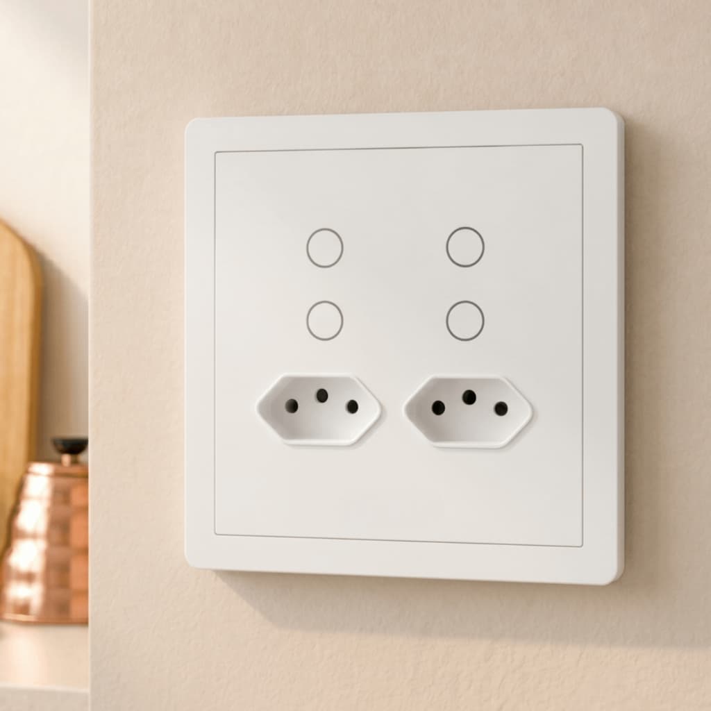 Moldura para Interruptor Inteligente Wi-Fi Touch Padrão 4x4 Cobre Imperfeições da Parede - Acabamento Perfeito