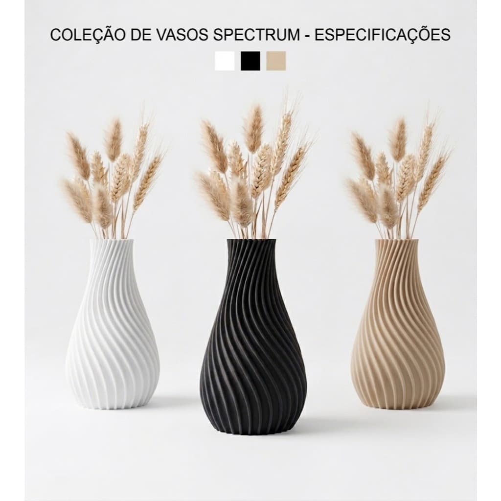 Vaso Decorativo Spectrum Espiral Design Moderno Sala Mesa