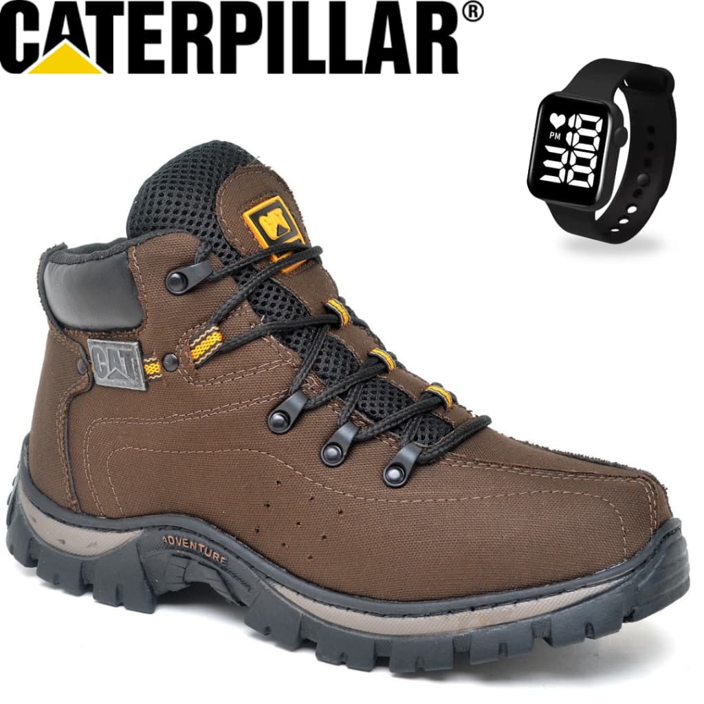 Bota Adventure Masculina Coturno Caterpillar + Relogio