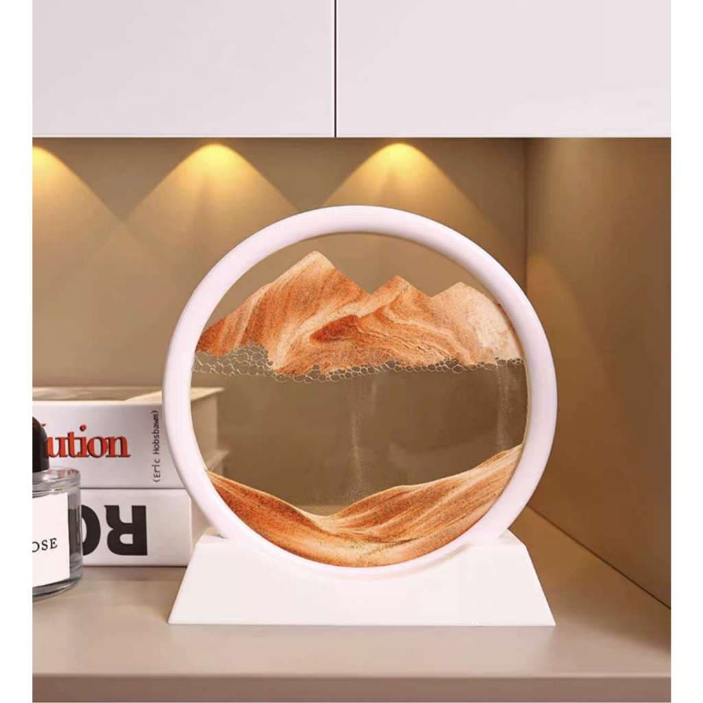 QUADRO PINTURA CRIATIVA.Ampulheta Duna 3D Vidro Moving Sandscape Areia Movediça DIAMANTE 14.5 圆