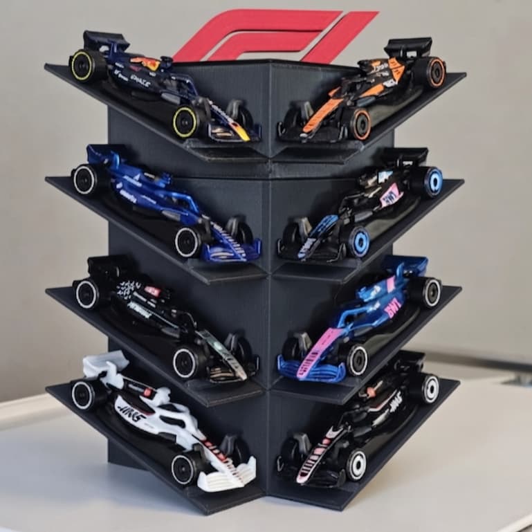 Suporte Modular F1 para Carrinhos Hot Wheels 1:64 | Expositor de Mesa