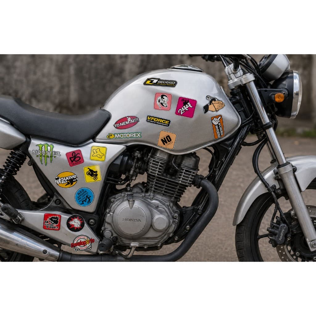 20 Adesivos Para Bike Moto Carro Capacete Tuning Motoboy Grau 244
