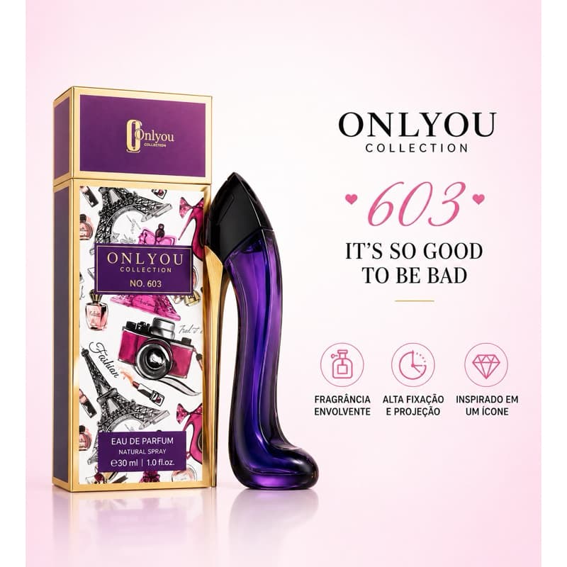 Perfume Onlyou Collection 603 - 30ml | Perfume Feminino Sapatinho Carolina Herreira