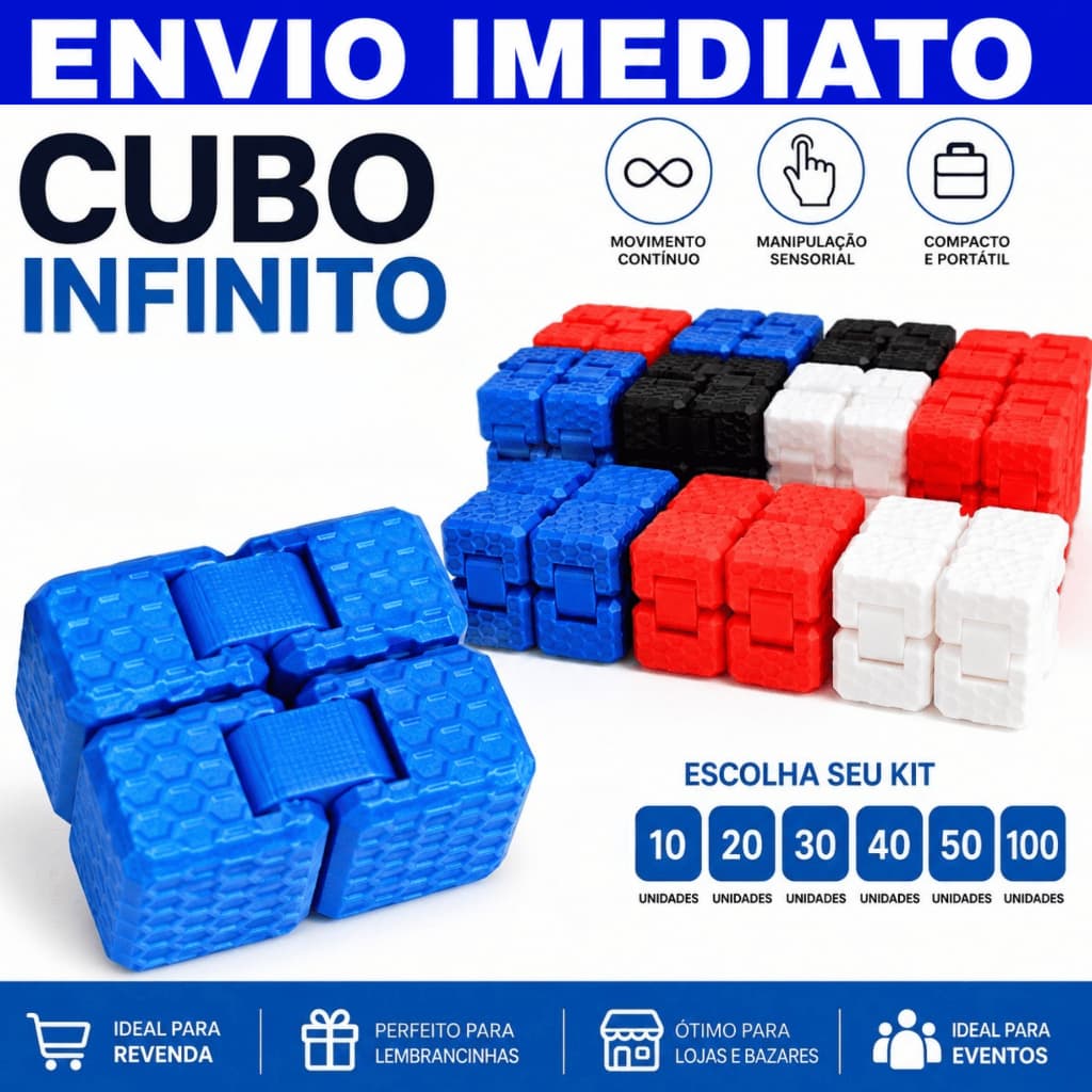 Kit Cubo infinito mágico Lembrancinha 10 20 30 50 100 Dia das Criança Festa  Brinquedo Sensorial Infantil Brinde Atacado