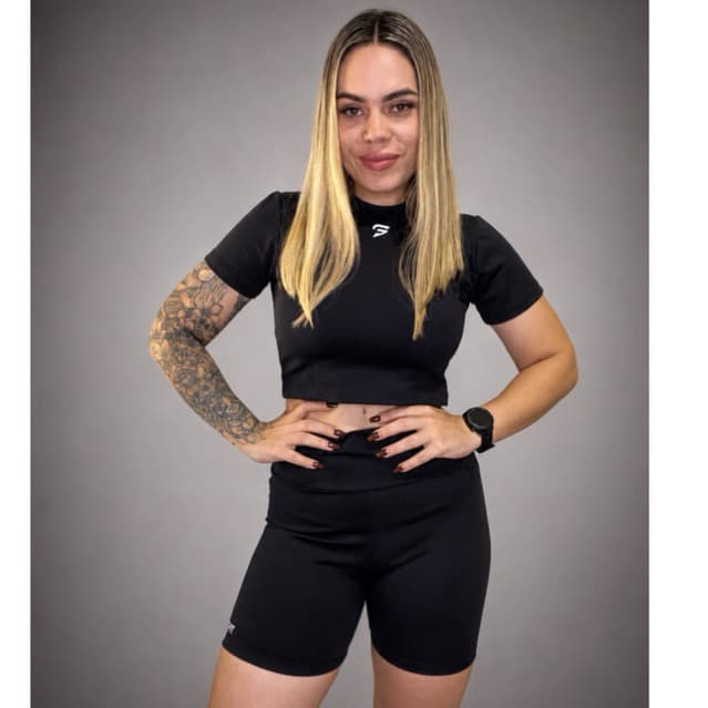 Conjunto de short fitness em poliamida