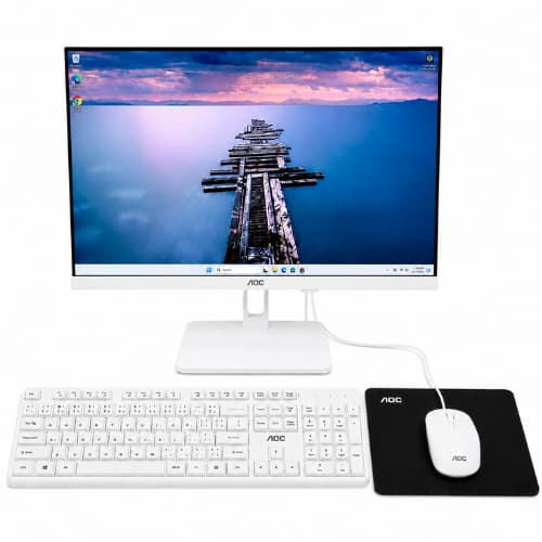 Computador AOC All In One 23,8" Intel i5 12ª 16GB RAM SSD 128GB HDD 500GB Wi-Fi com Teclado e Mouse