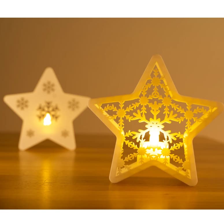 Kit Conjunto de 2 Estrelas de Natal para Velas LED