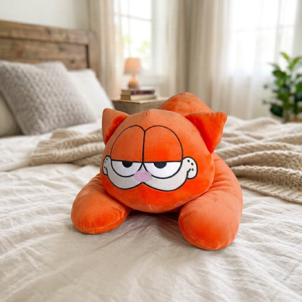 Garfield Pelúcia Gigante 80cm Travesseiro de Corpo Almofada Gato Macia Zíper Refil Removível 5 Cores Presente