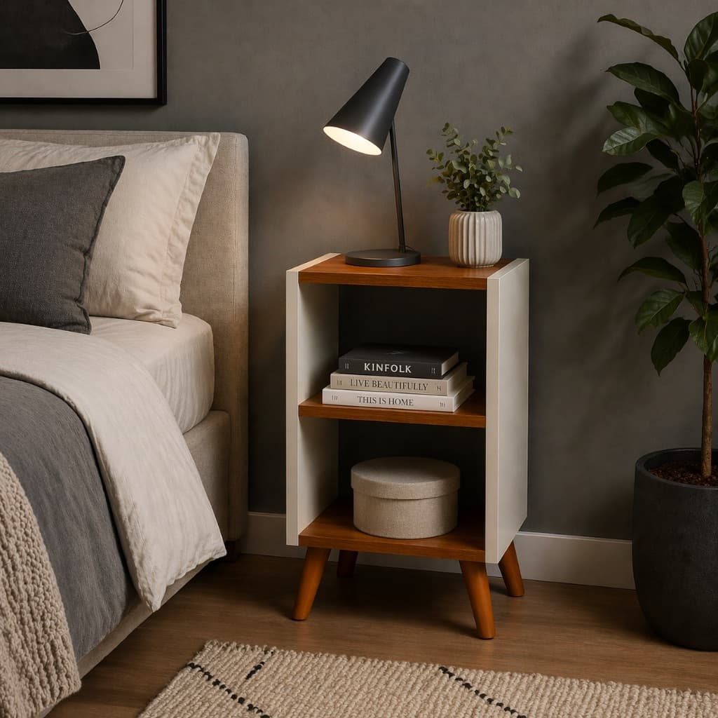 Mesa de cabeceira com Pés Palito Moderna para Quarto